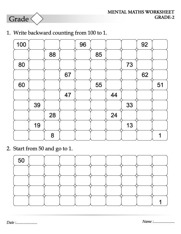 35 Math Worksheets Backward Counting Download