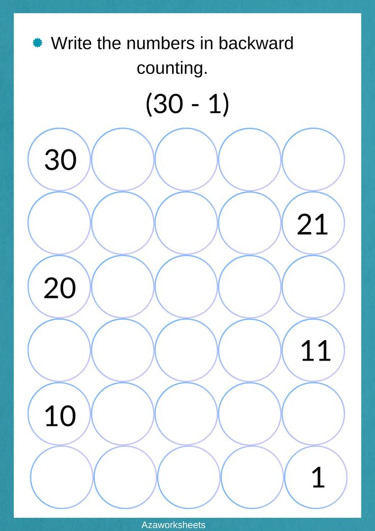 35 Math Worksheets Backward Counting Download