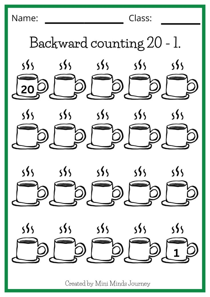 35 Math Worksheets Backward Counting Pdf