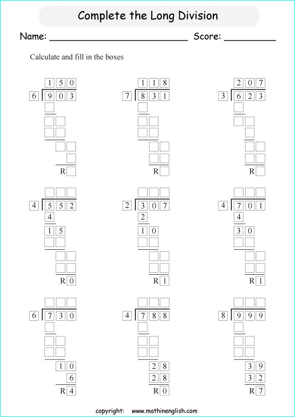 35 Math Worksheets Long Division Download