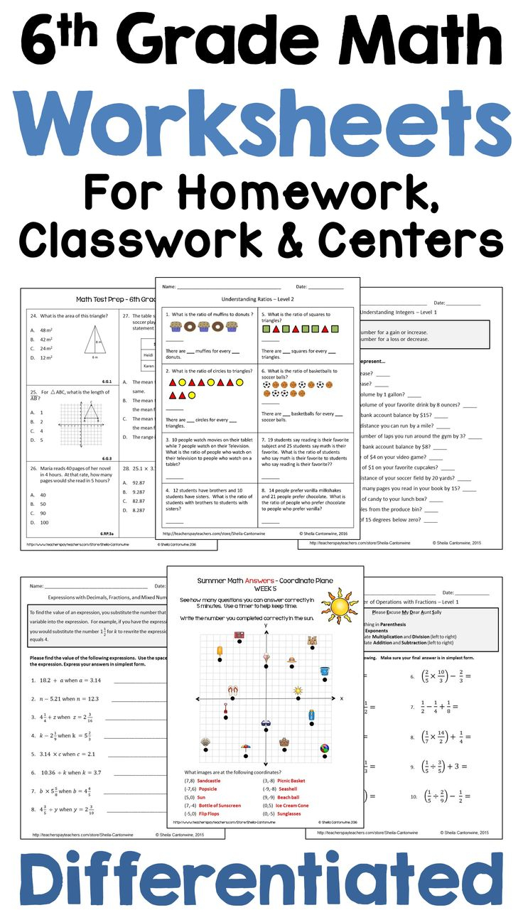 35 Math Worksheets Middle School Free