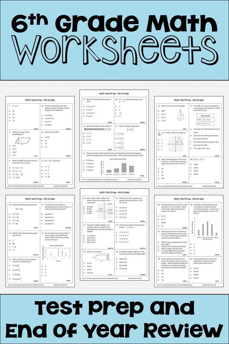 35 Math Worksheets Middle School Free