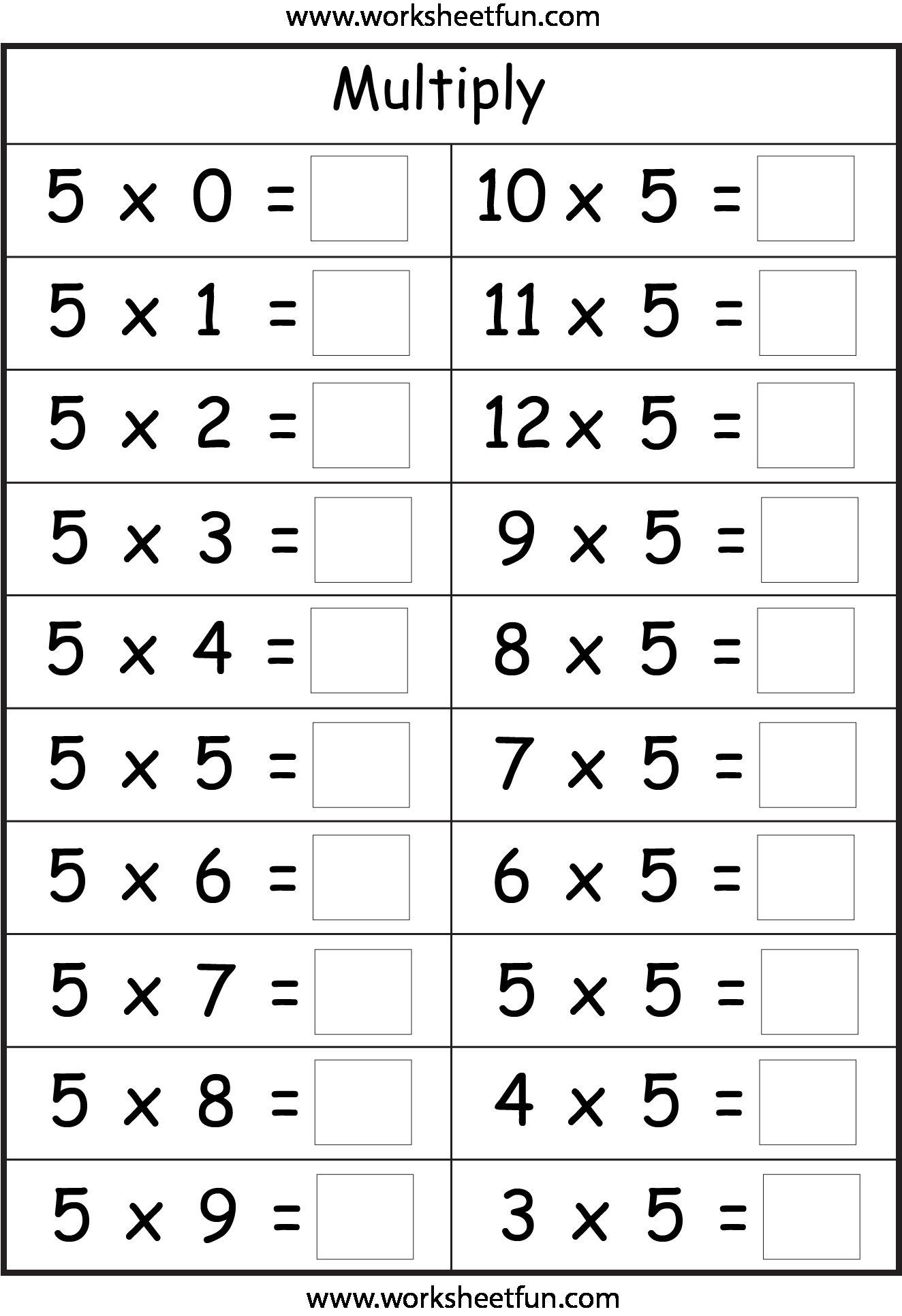 35 Math Worksheets Times Tables Download