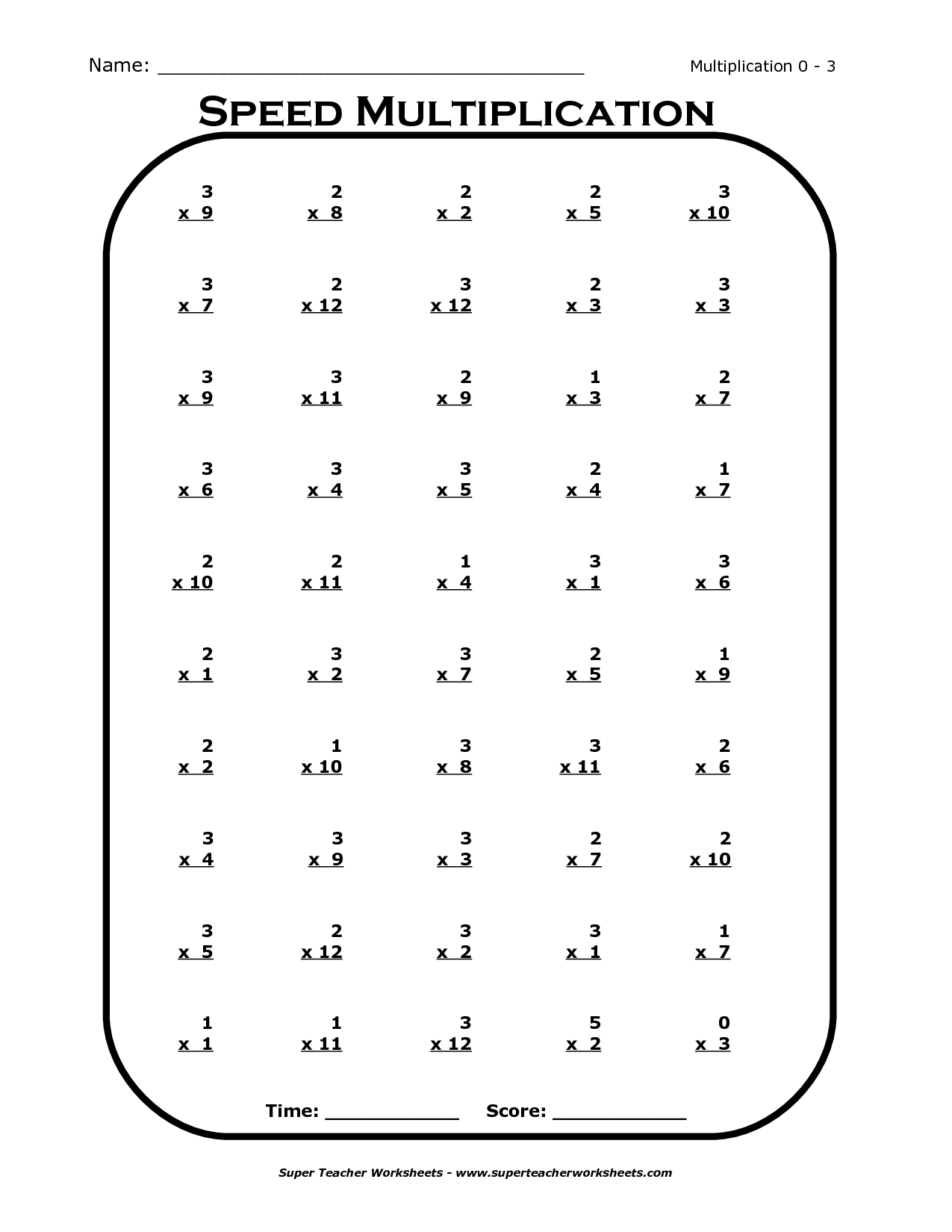 35 Math Worksheets Times Tables Free