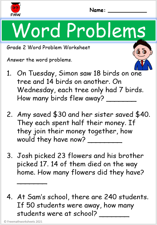 35 Math Worksheets Word Problems Download