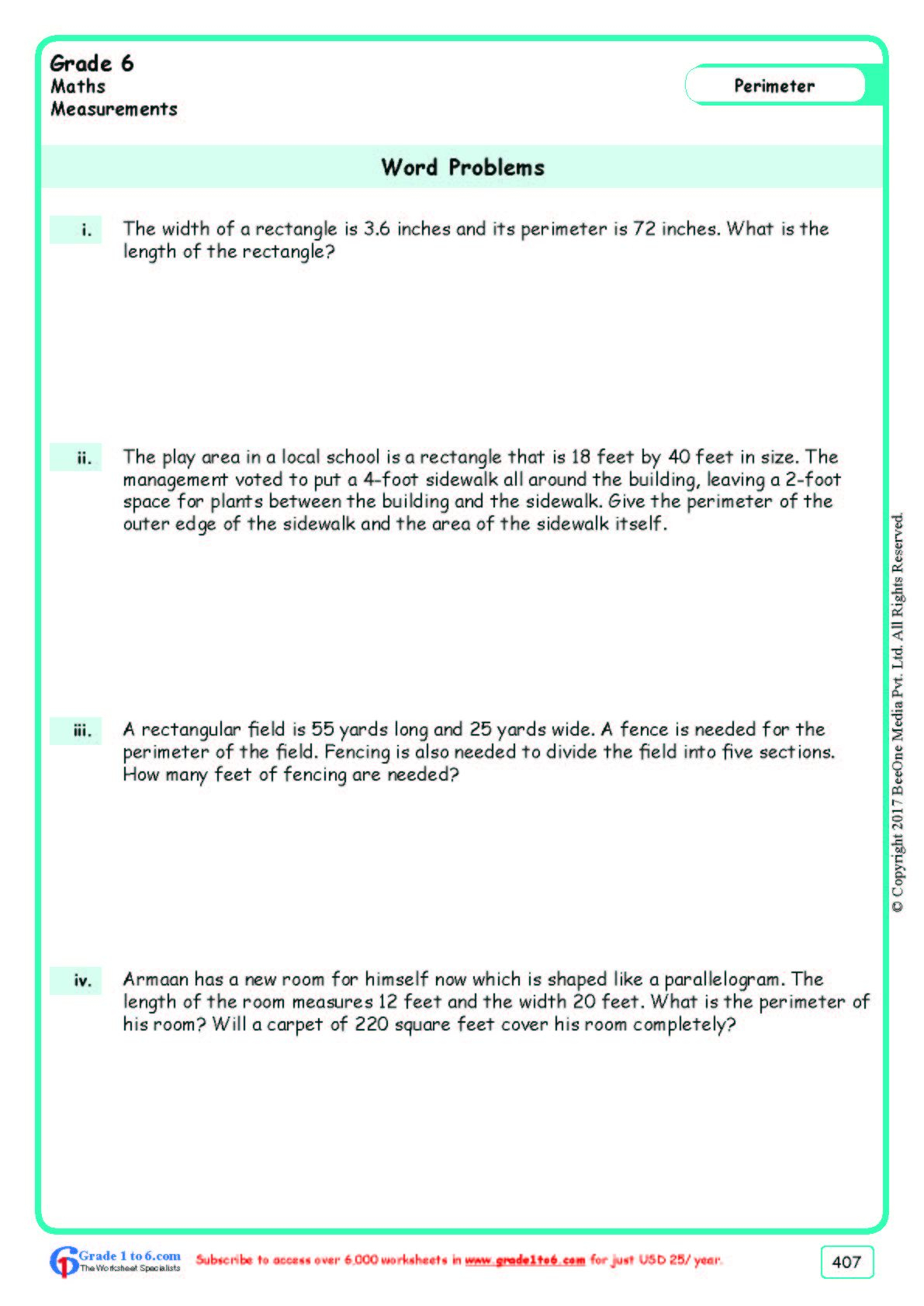 Math Conversion Worksheets 6Th Grade