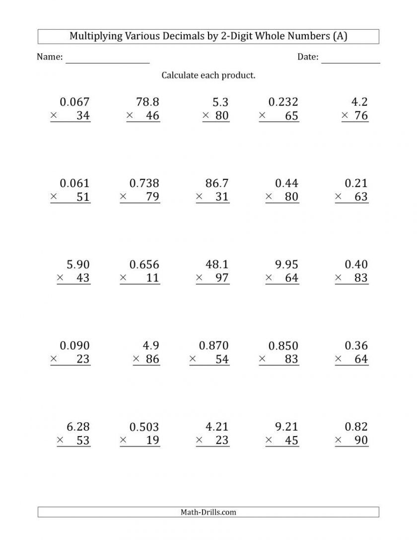 Math Worksheets 6Th Grade Order Of Operations