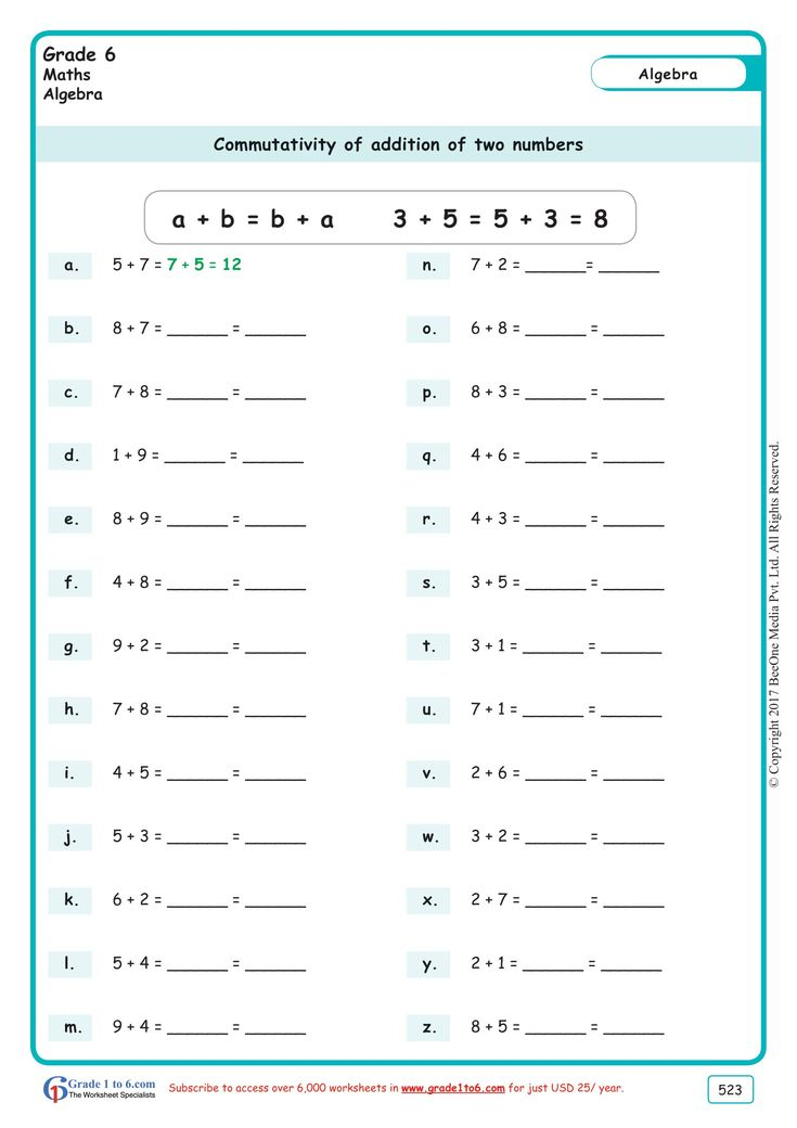 Math Worksheets 6Th Grade Pdf