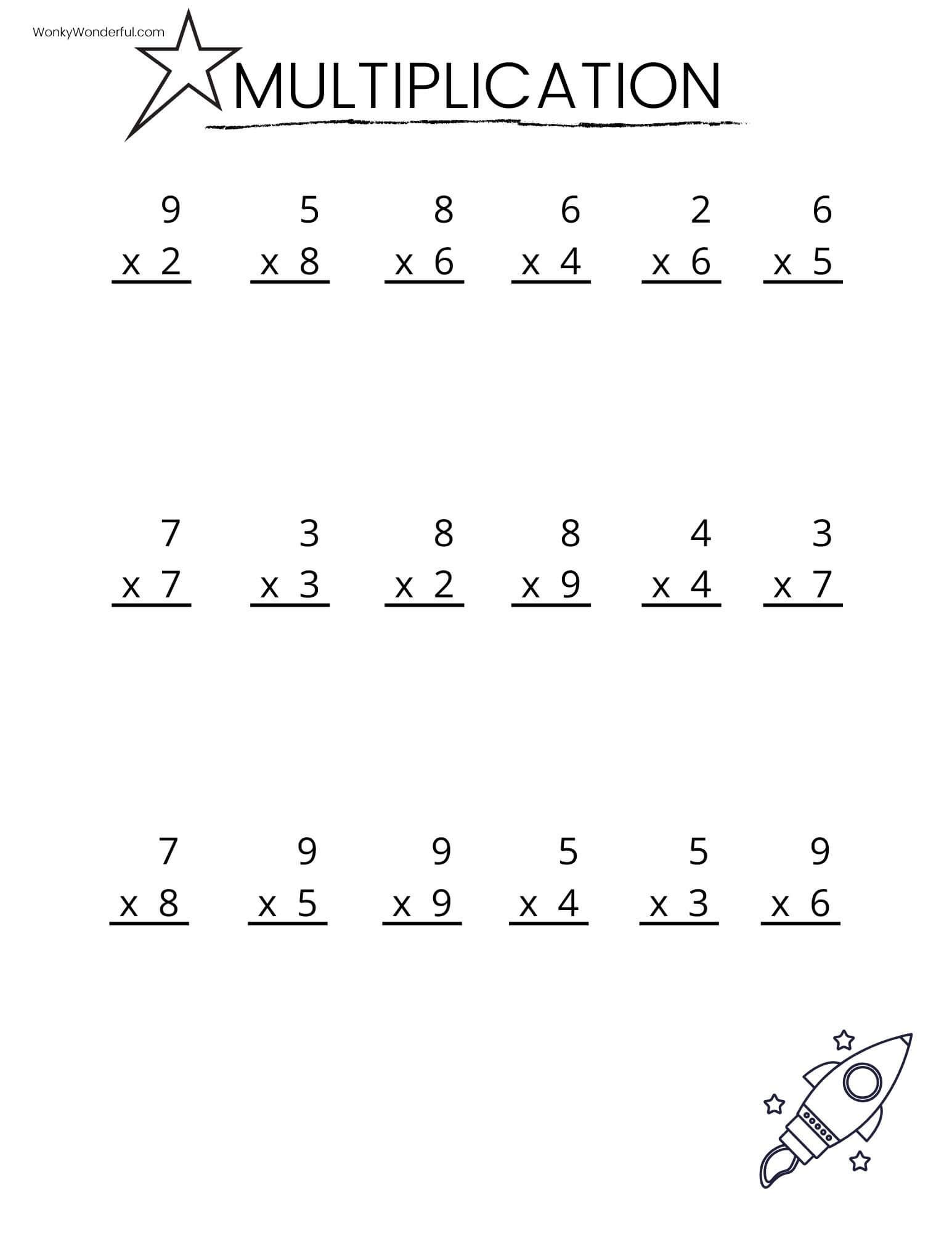 Math Worksheets Multiplication Accessible
