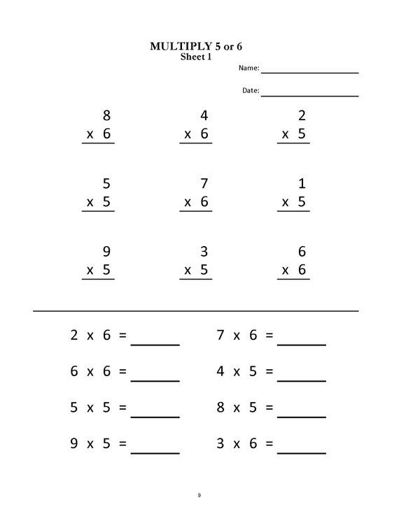 Math Worksheets Multiplication Easy to use