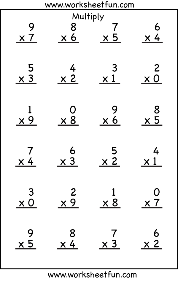 Math Worksheets Multiplication Easy to use