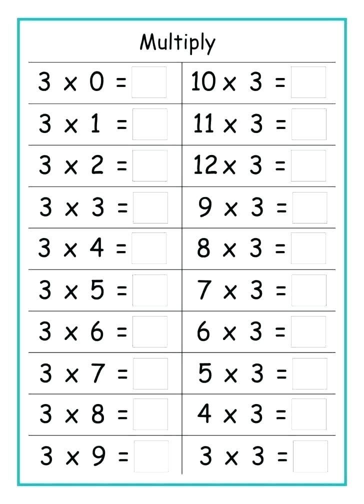 Math Worksheets Multiplication Free