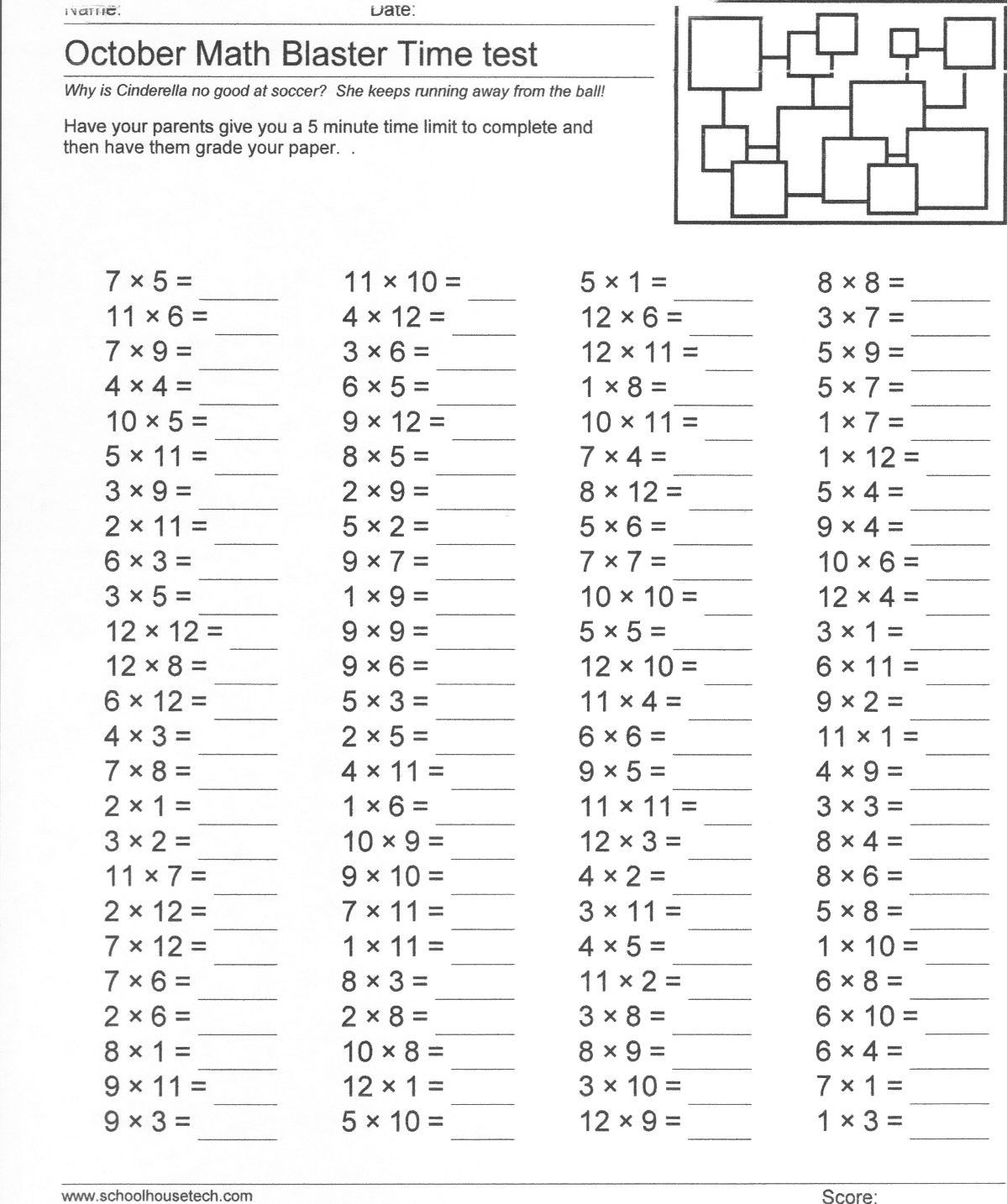 Math Worksheets Multiplication Free