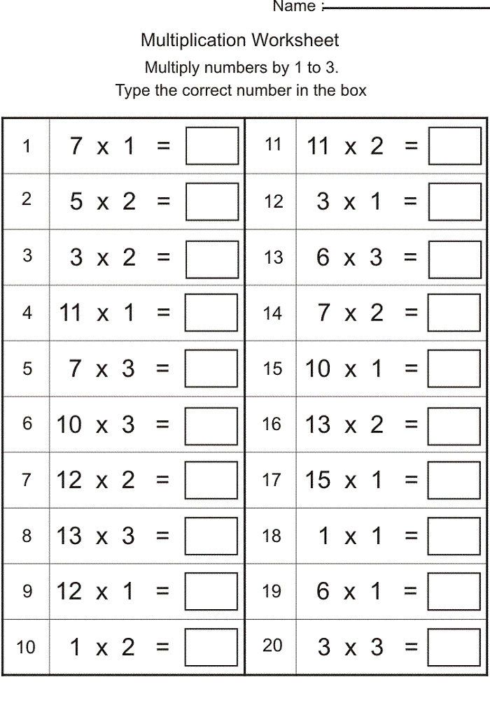 Math Worksheets Multiplication PDF