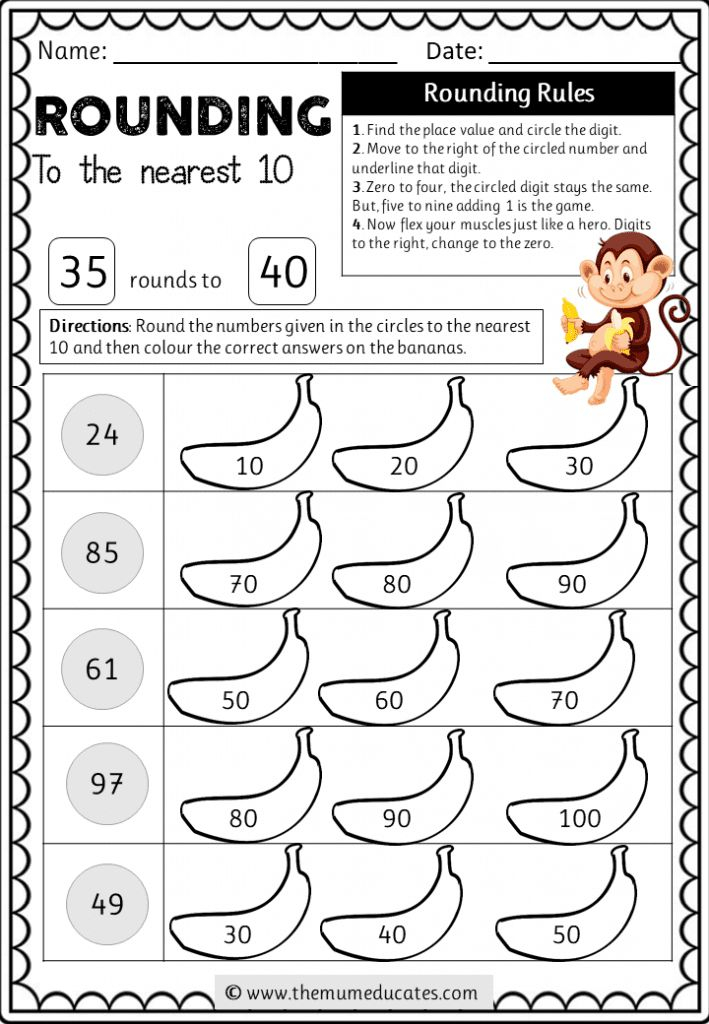 Math Worksheets Round Off Grade 1