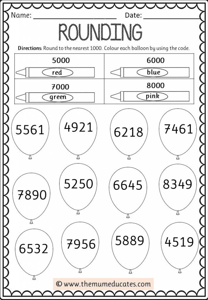 Math Worksheets Round Off Grade 3