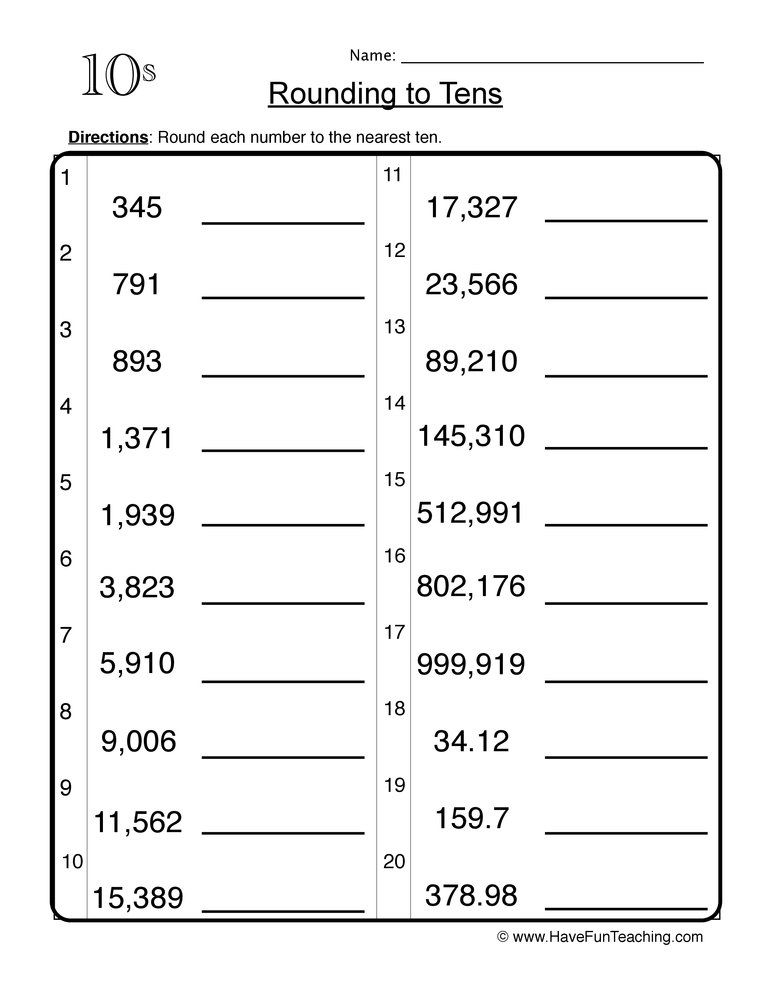 Math Worksheets Round Off Grade 5