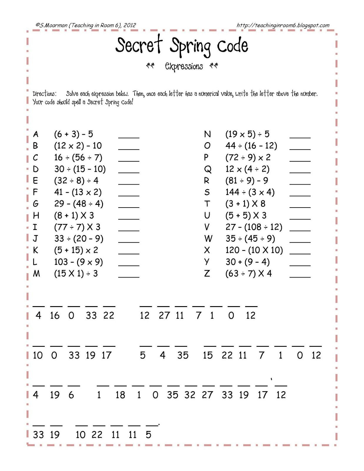 Valentine'S Day Math Worksheets 6Th Grade