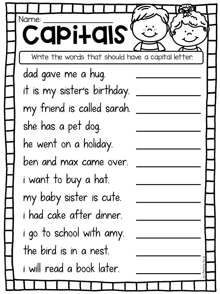 20 1St Grade Worksheets Grammar