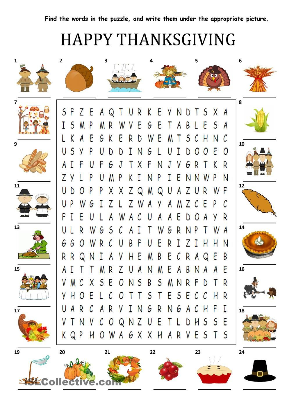 20 1St Grade Worksheets Thanksgiving