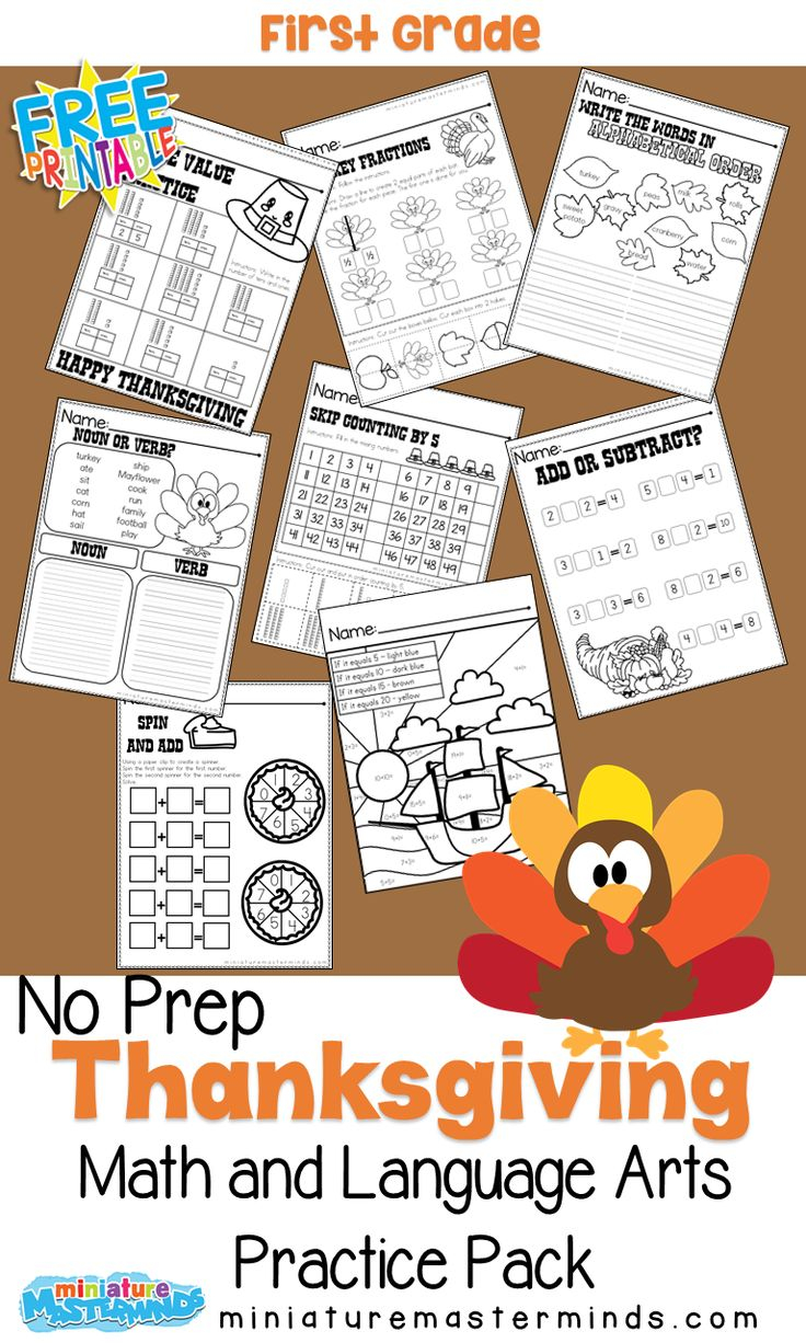 20 1St Grade Worksheets Thanksgiving