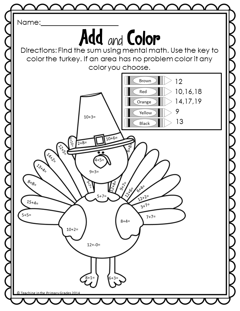20 1St Grade Worksheets Thanksgiving