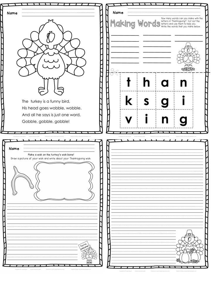 20 1St Grade Worksheets Thanksgiving
