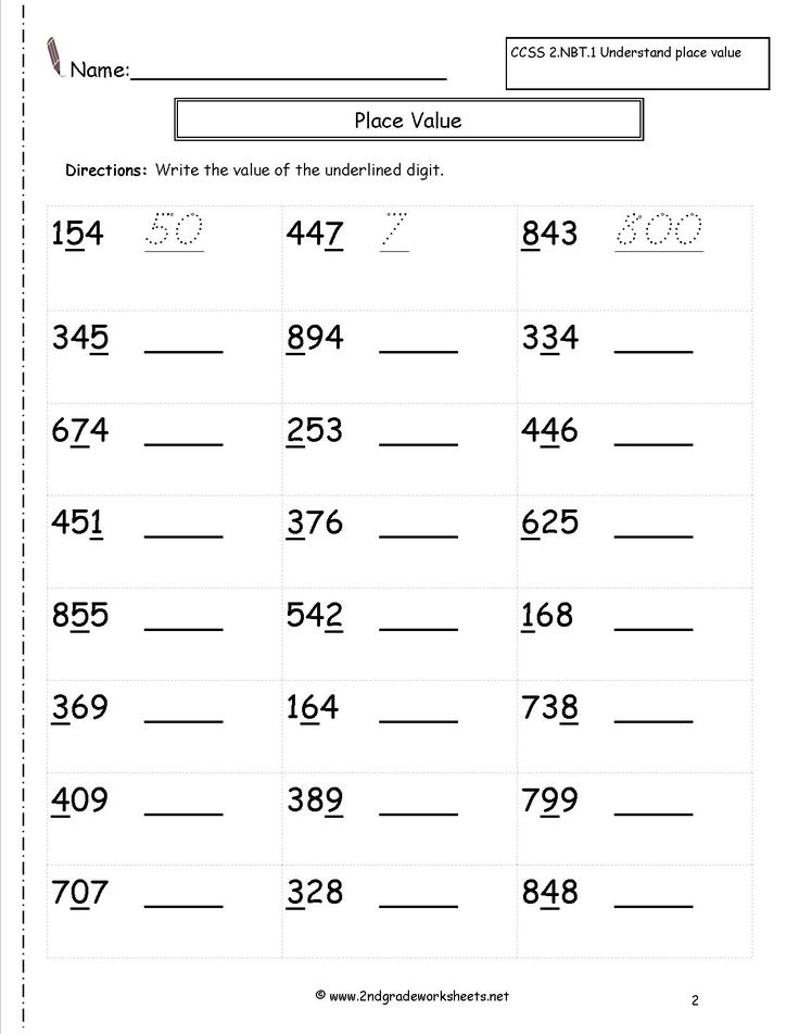 20 2Nd Grade Math Worksheets 3 Digit