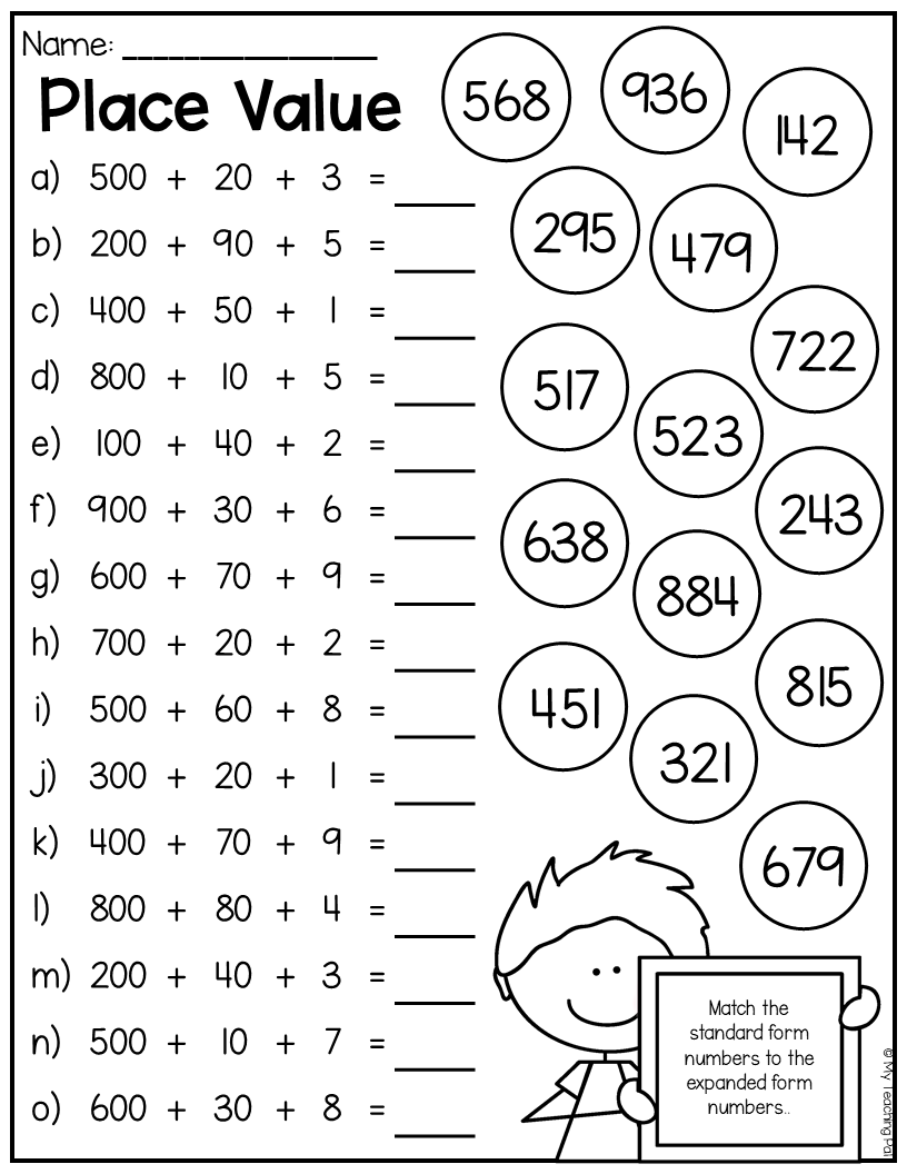 20 2Nd Grade Math Worksheets 3 Digit