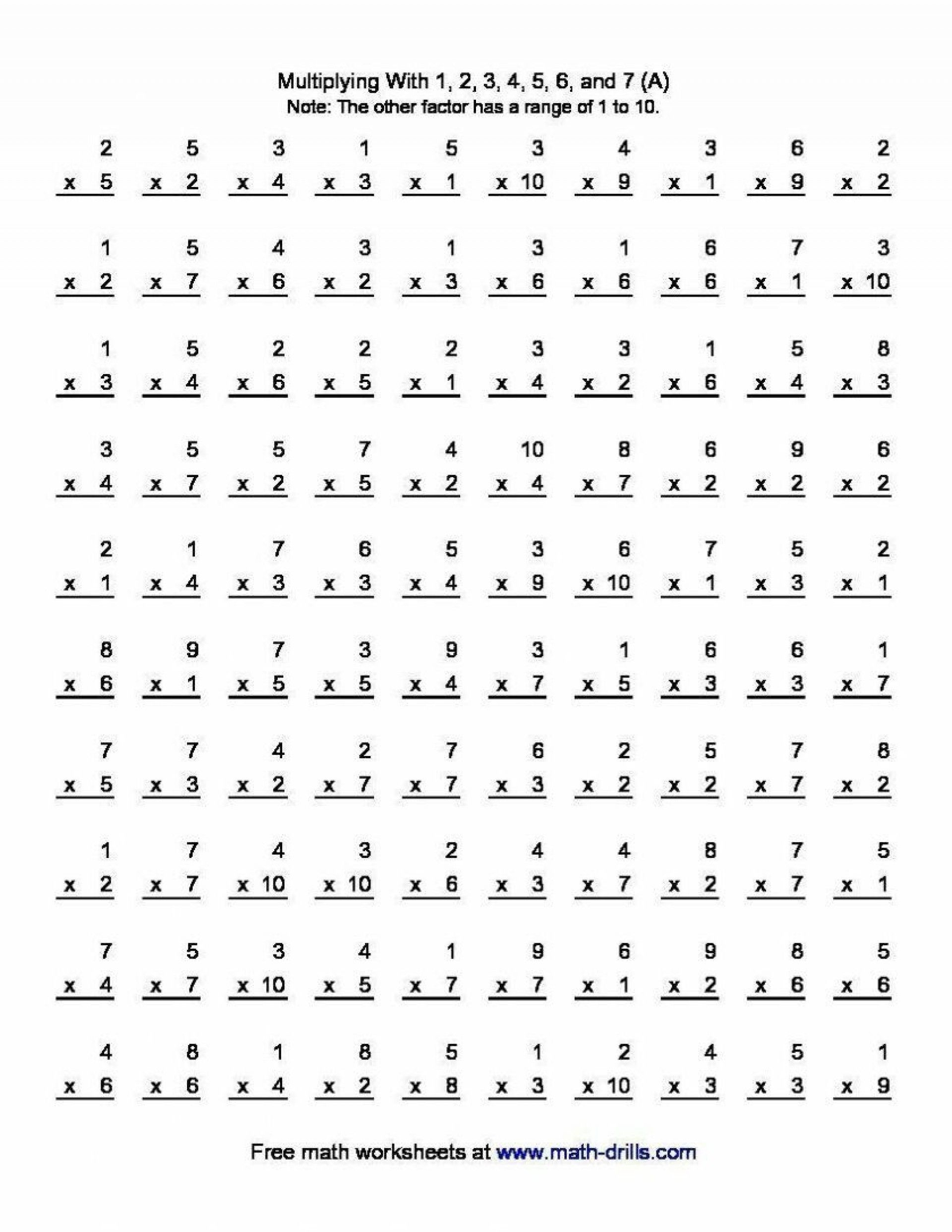 20 3Rd Grade Multiplication Worksheets Learning