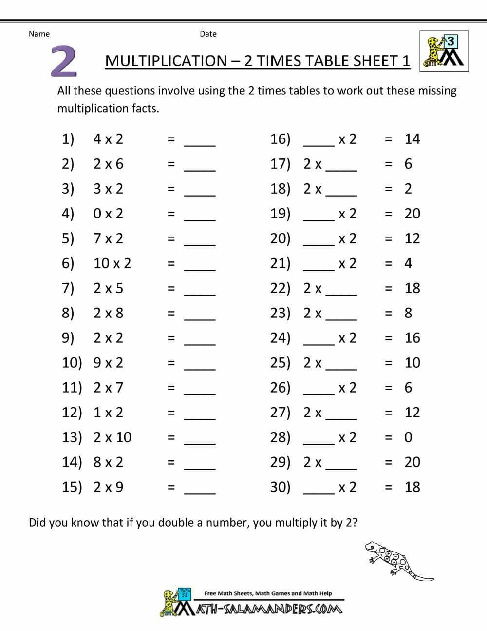 20 3Rd Grade Multiplication Worksheets Learning