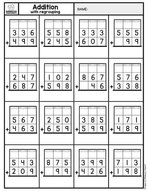20 Addition With Regrouping Worksheets Grade 2