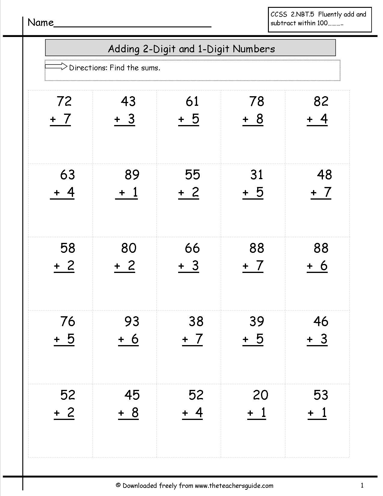 20 Addition With Regrouping Worksheets Grade 2