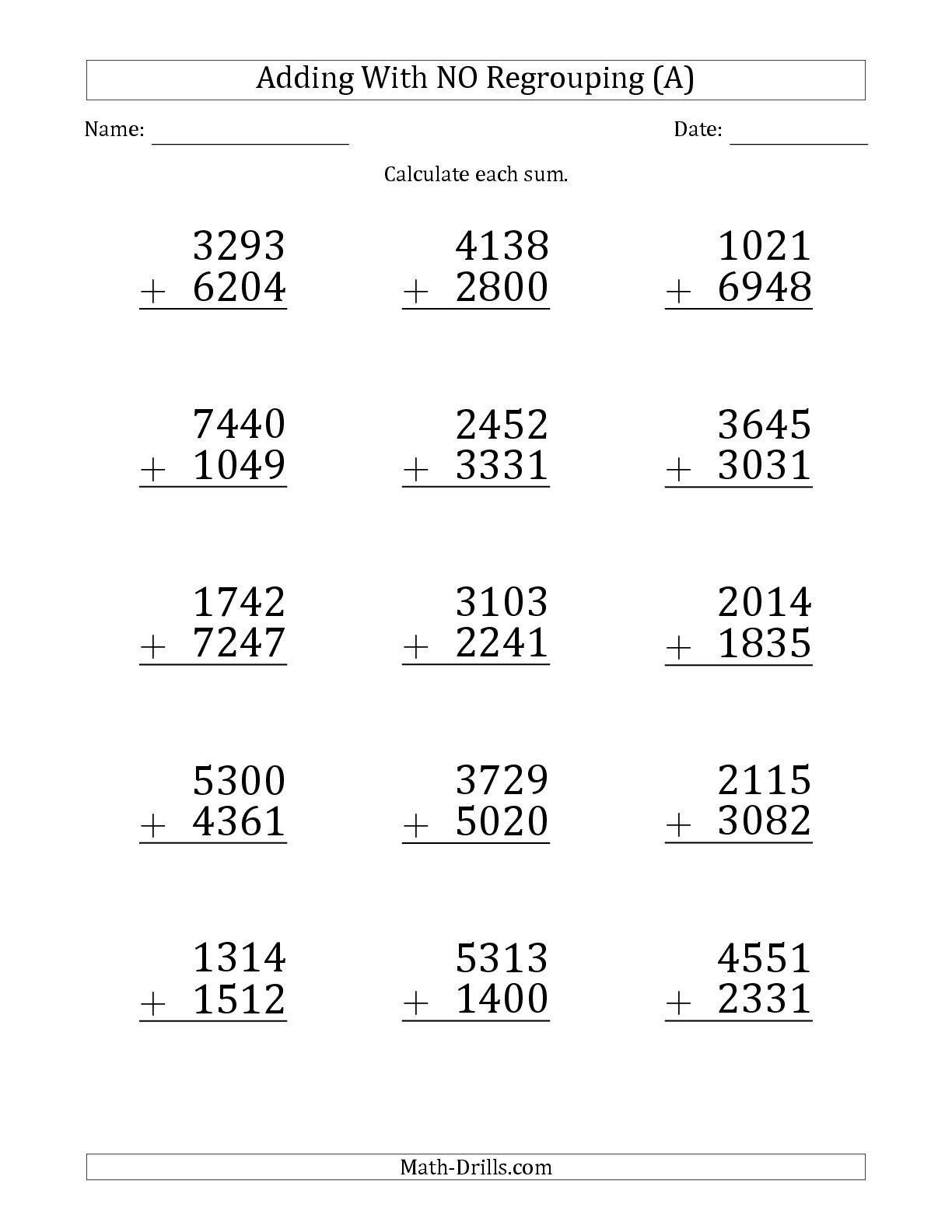 20 Addition Worksheets 6 Digit