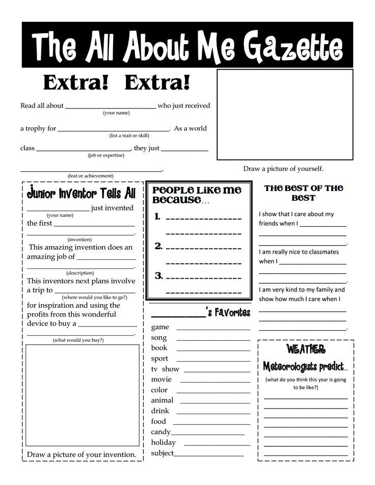 20 All About Me Worksheets For Kindergarten