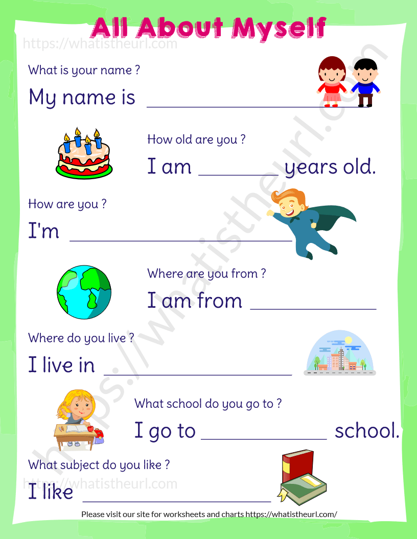 20 All About Me Worksheets For Kindergarten