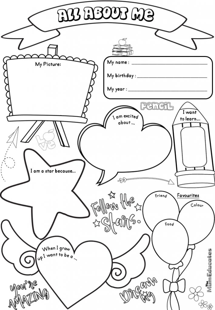 20 All About Me Worksheets For Kindergarten