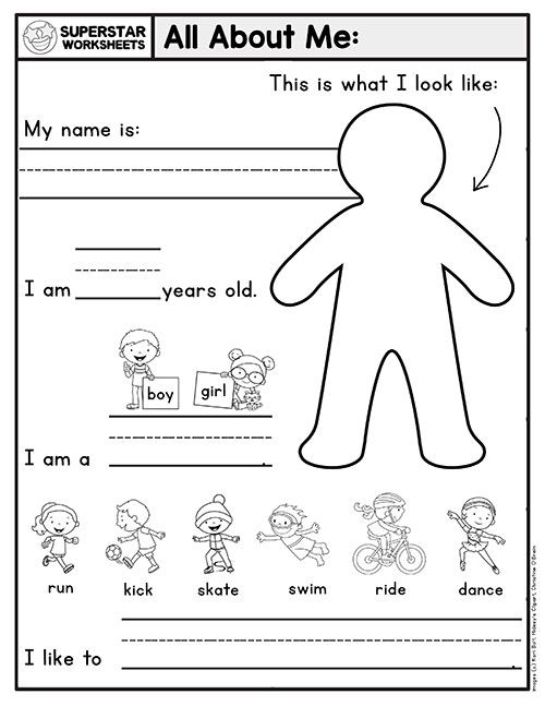 20 All About Me Worksheets For Kindergarten