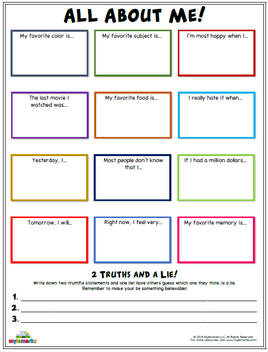 20 All About Me Worksheets For Kindergarten