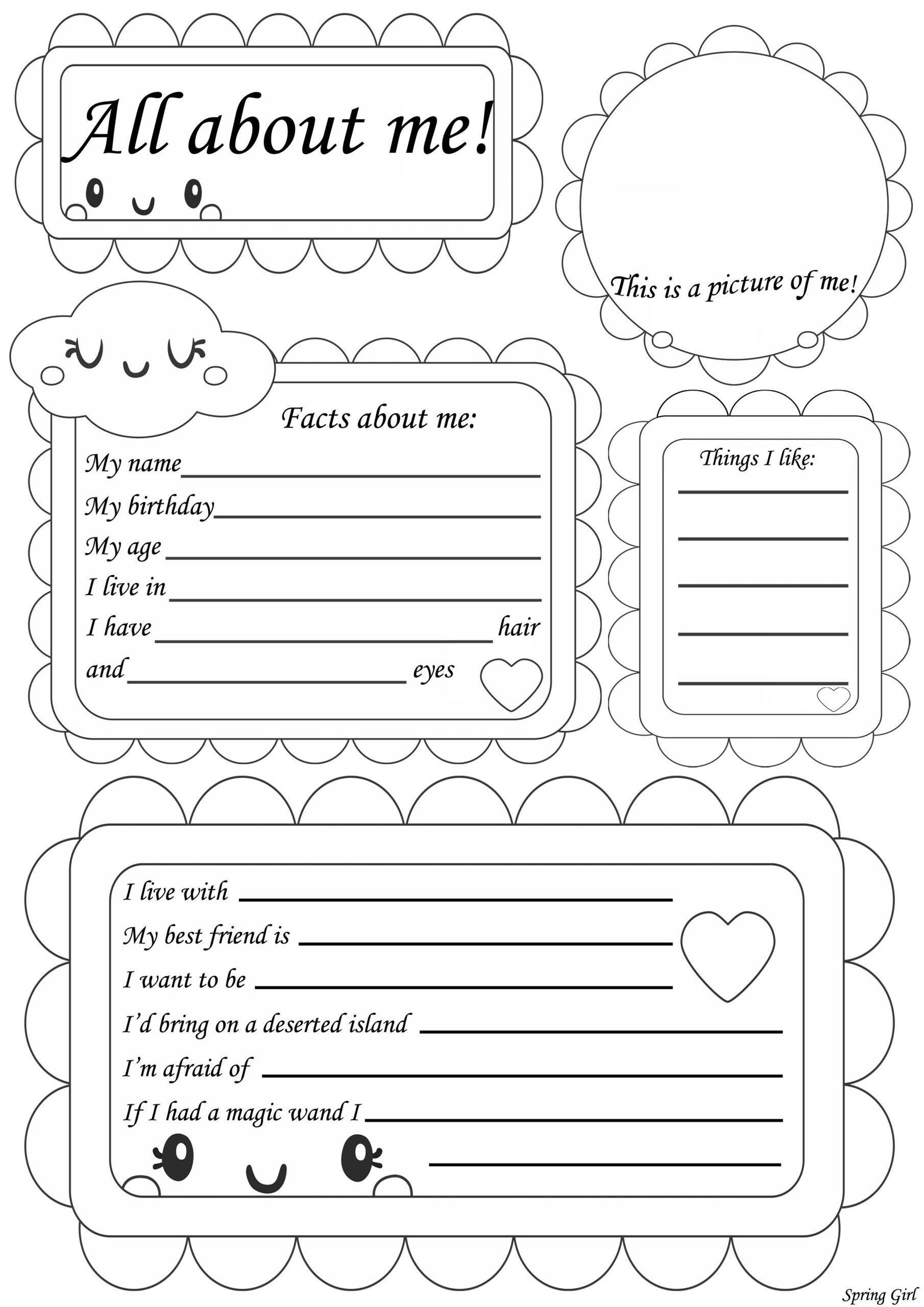 20 All About Me Worksheets For Kindergarten