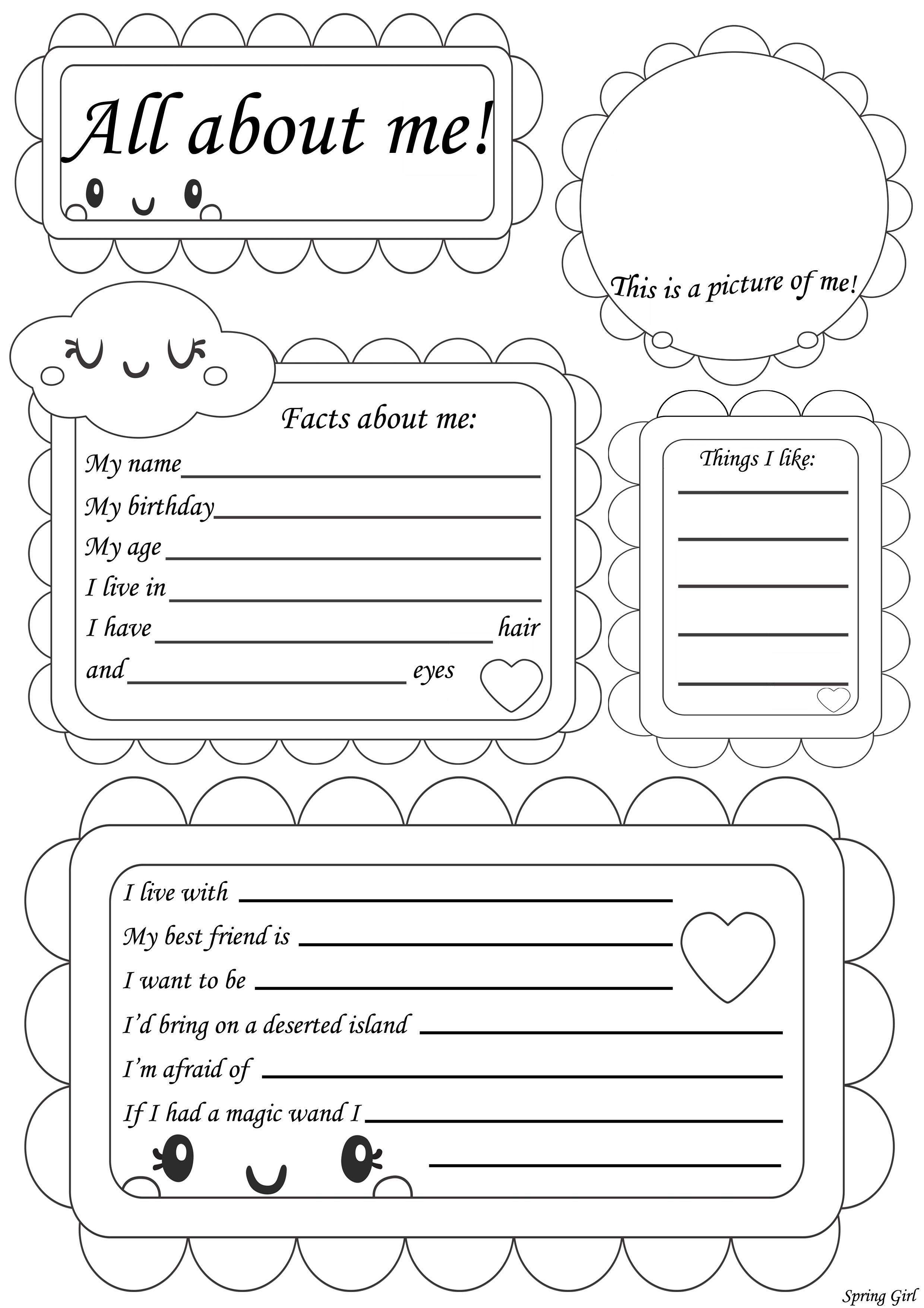 20 All About Me Worksheets For Kindergarten