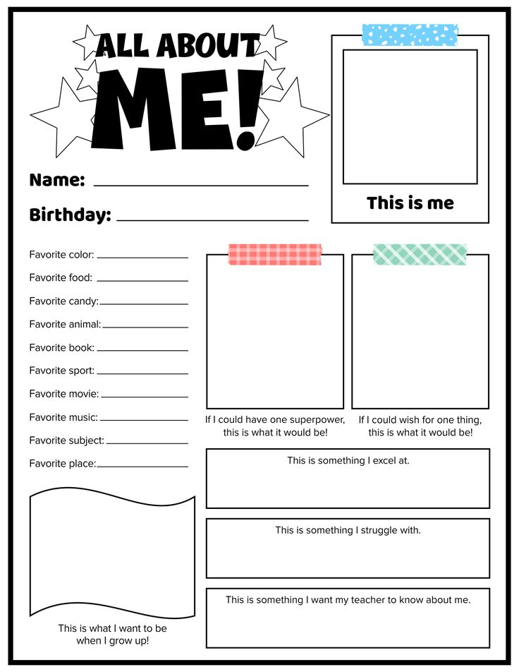 20 All About Me Worksheets For Kindergarten