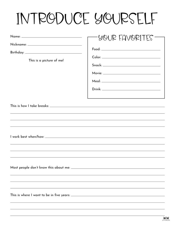 20 All About Me Worksheets For Kindergarten