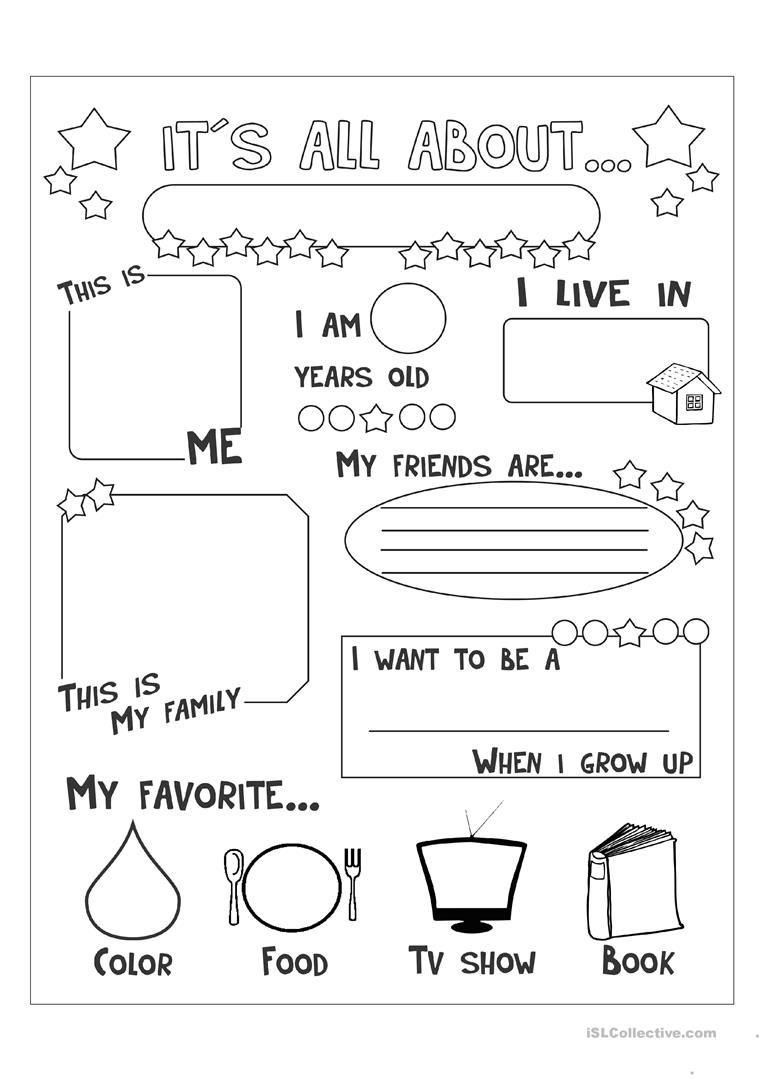 20 All About Me Worksheets For Kindergarten