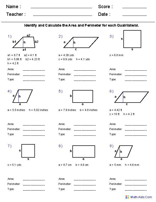 20 Area And Perimeter Worksheets