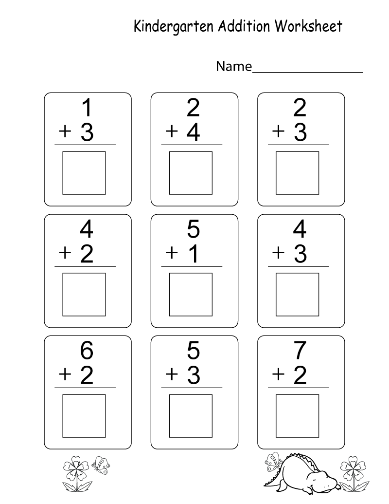 20 Basic Addition Worksheets Kindergarten