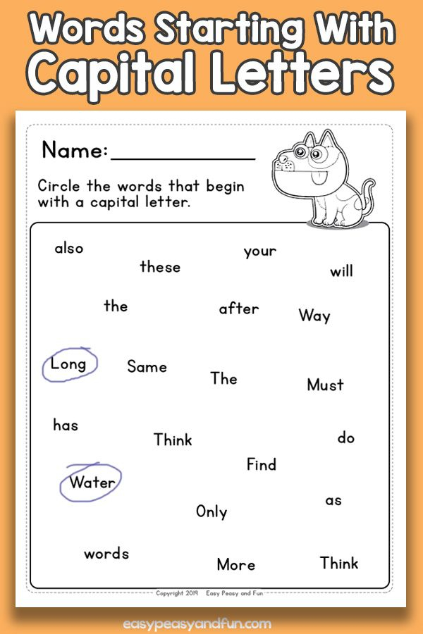 20 Capital Letters Worksheets 2Nd Grade