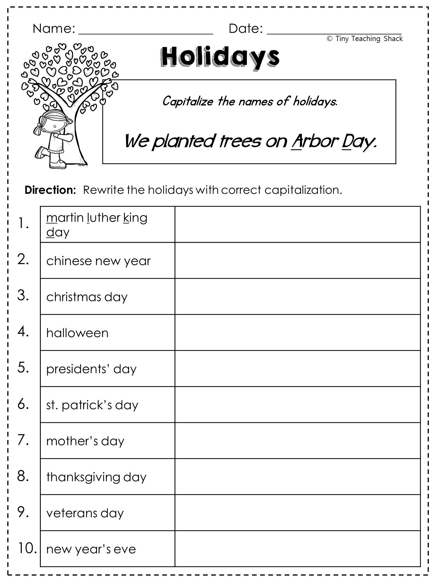 20 Capital Letters Worksheets 2Nd Grade