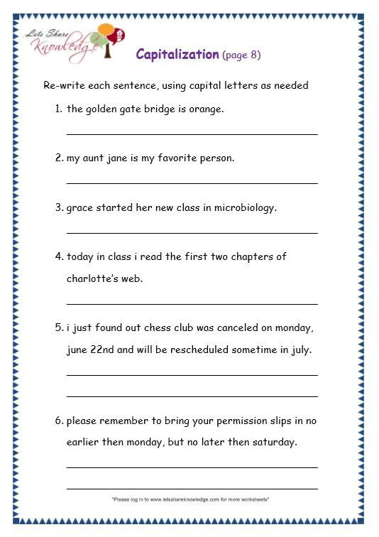 20 Capital Letters Worksheets 2Nd Grade