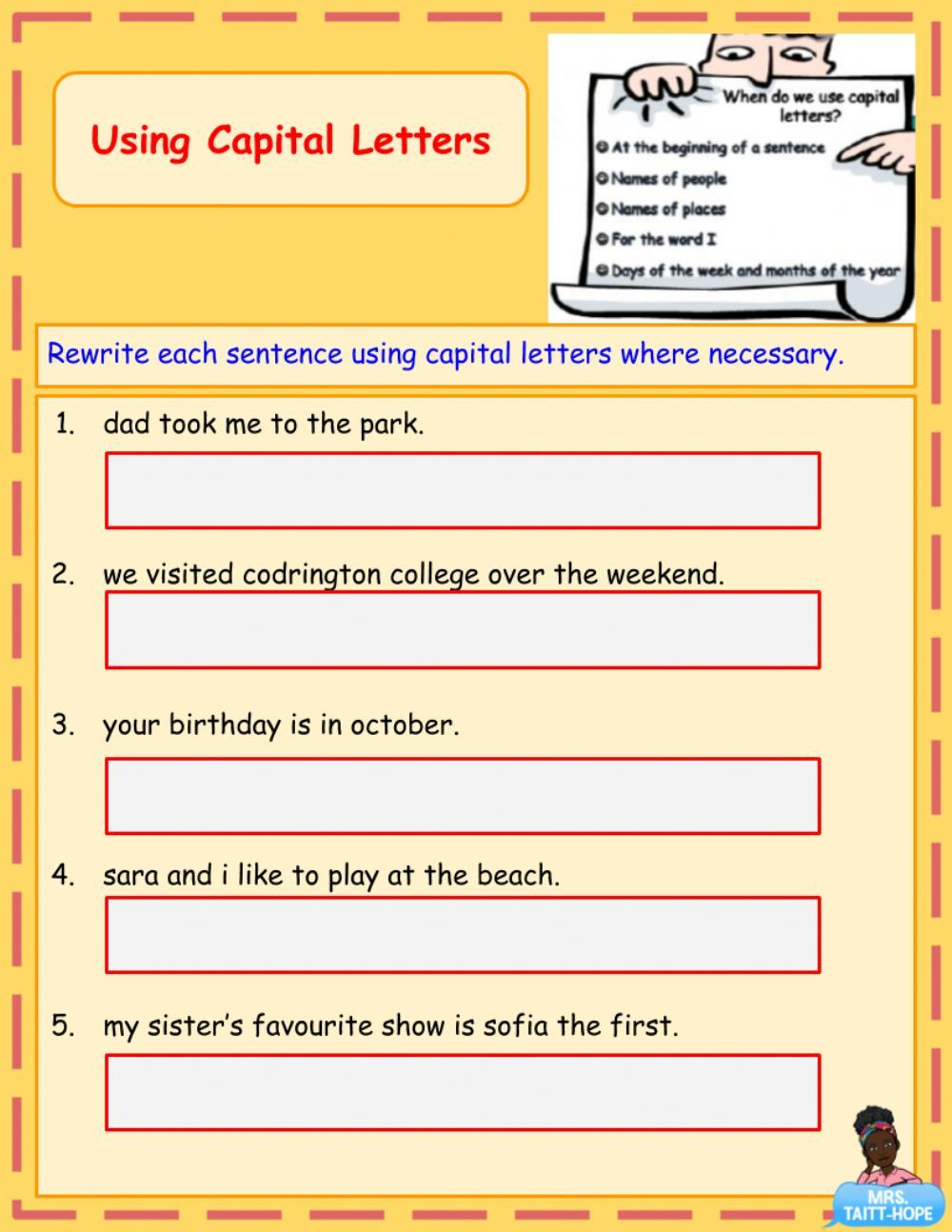 20 Capital Letters Worksheets 2Nd Grade